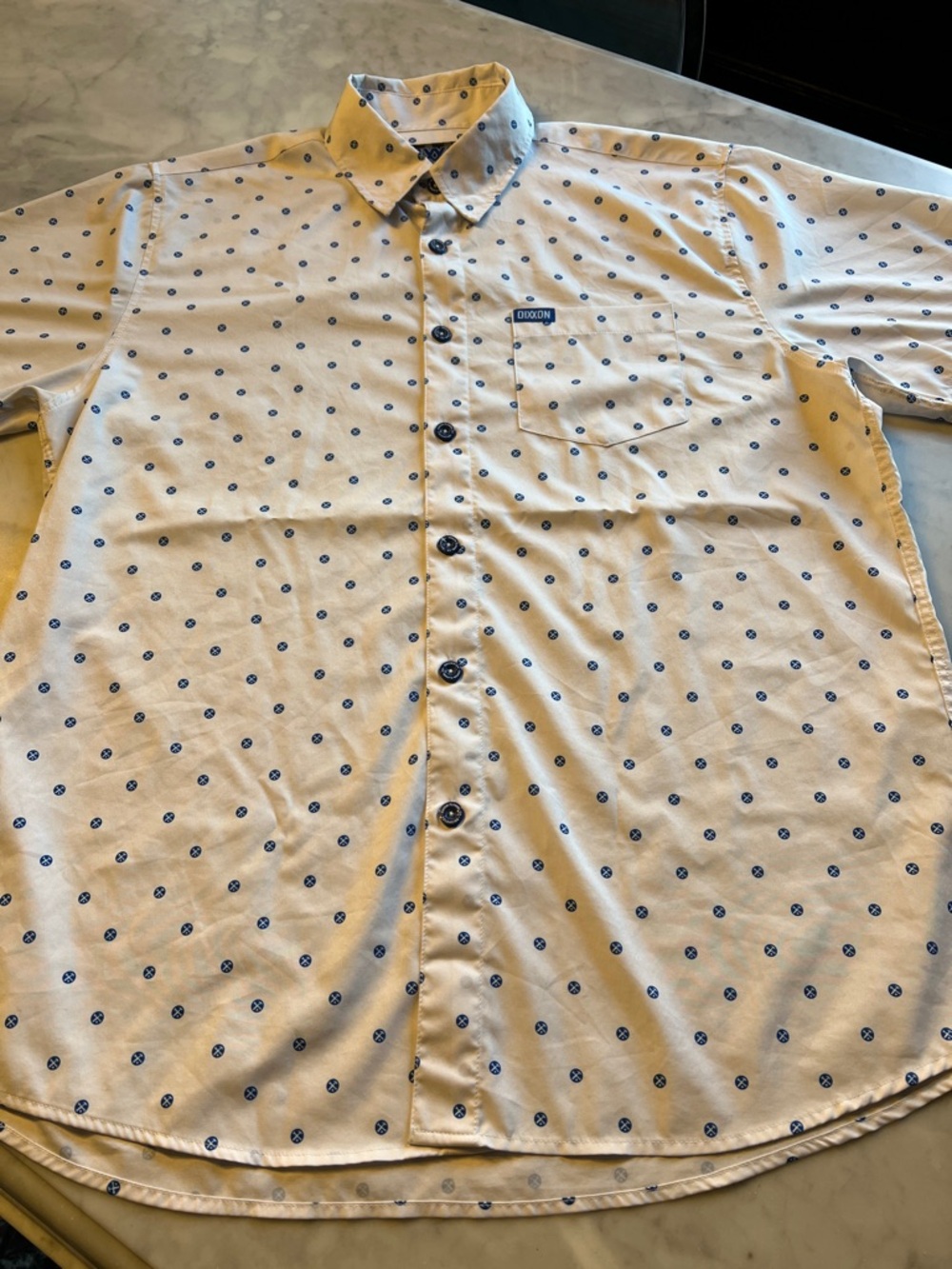 Dixxon Party Shirt. Mens Large. Polkacide. White & Blue - Picture 2 of 7